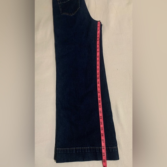 GAP Women High Rise Flare Wide-Leg Crop Jeans in Deep Blue, Sz 10. NWOT - Picture 10 of 12
